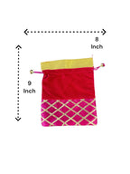 Silk, Velvet, Gota Patti Potli , Set of 5