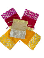 Silk, Velvet, Gota Patti Potli , Set of 5