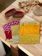 Silk, Velvet, Gota Patti Potli , Set of 5