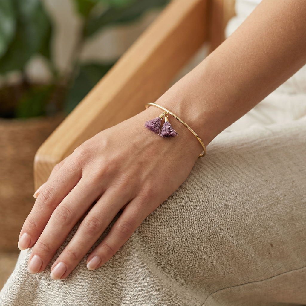 You Are Amazing Simple Tassel Cuff Bracelet