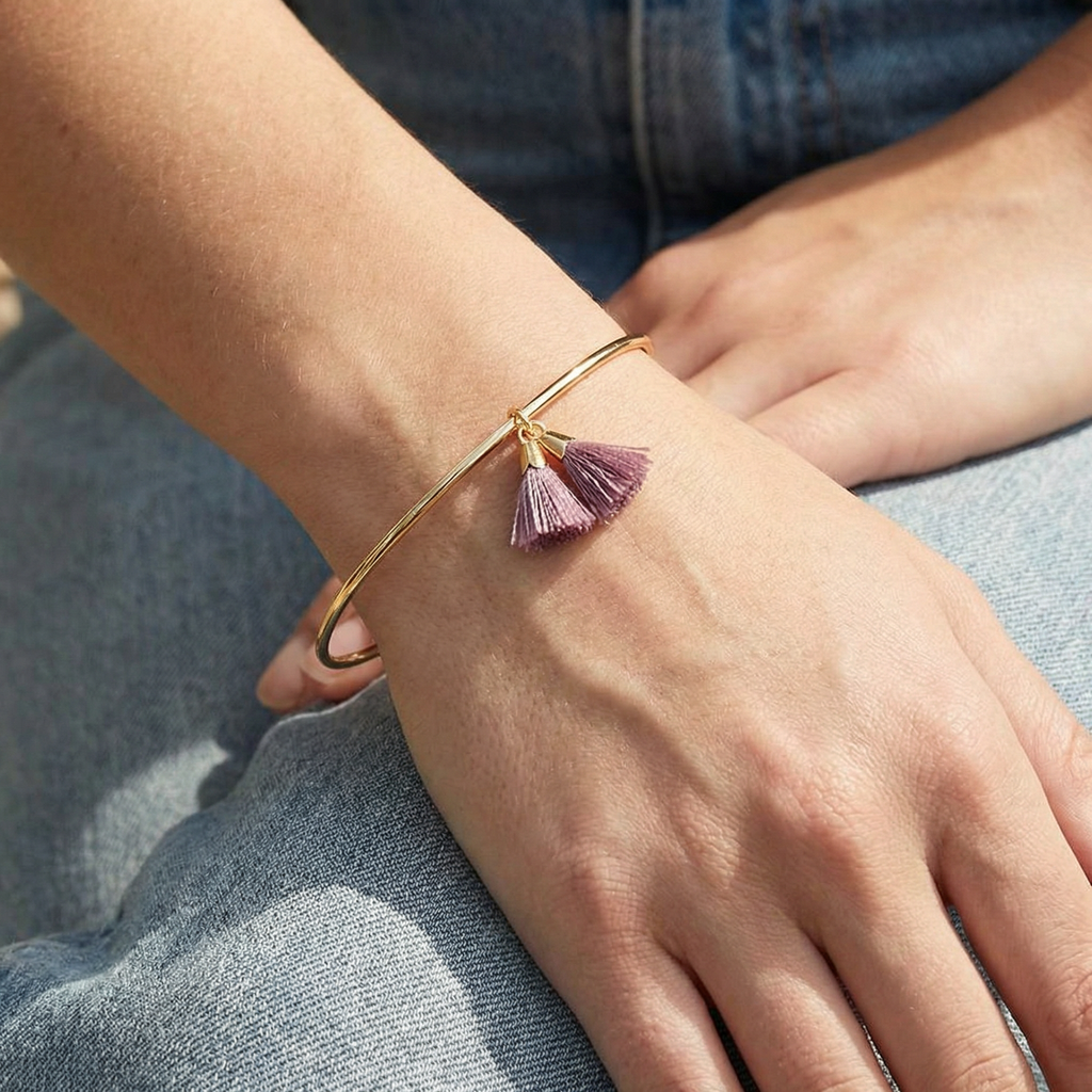 You Are Amazing Simple Tassel Cuff Bracelet
