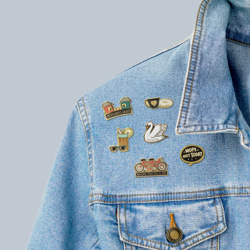 Where You Go I Go - Where You Stay I Stay Enamel Pin in Tandem Bike