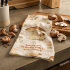 You've Got So Mushroom In Your Heart Funny Dish Cloth Towel | Cotton and Linen | Embroidered Text | 18" x 28"