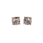Zebra Stripes Square Stud Earrings by The Bullish Store
