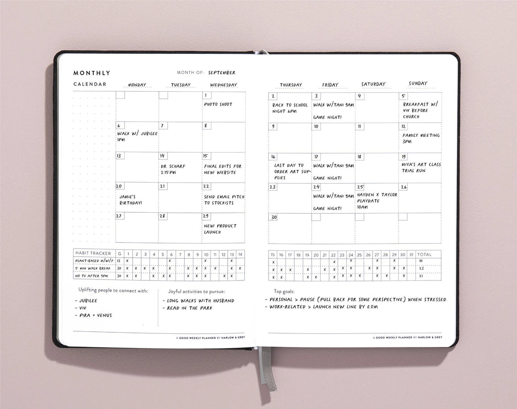 A Good Weekly Planner (12-Months Weekly Undated Planner) by Harlow & Grey