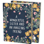 A Wonderful Sister and An Amazing Friend Double-Sided Journal by The Bullish Store