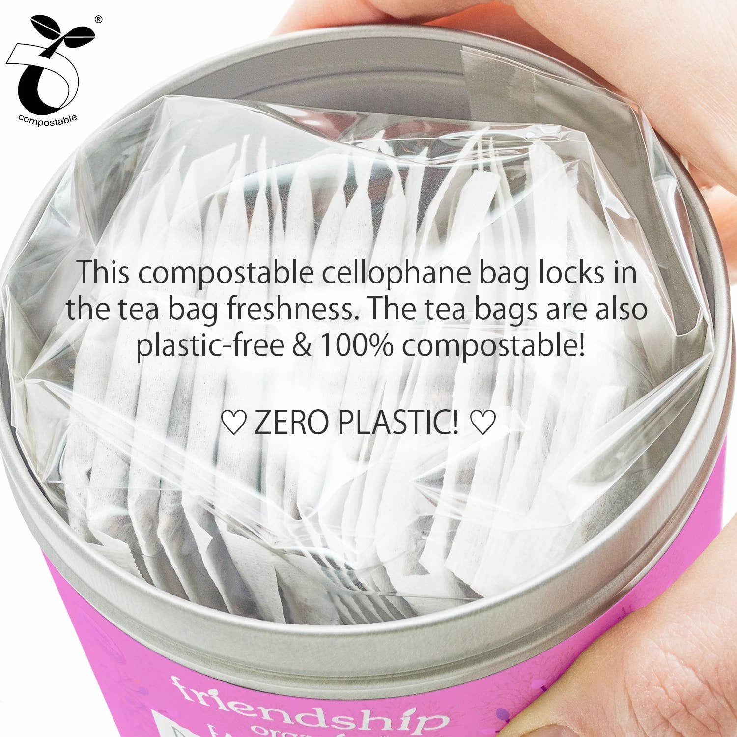 Lemon Ginger Rosé Herbal Tea by Ethical Trade Co