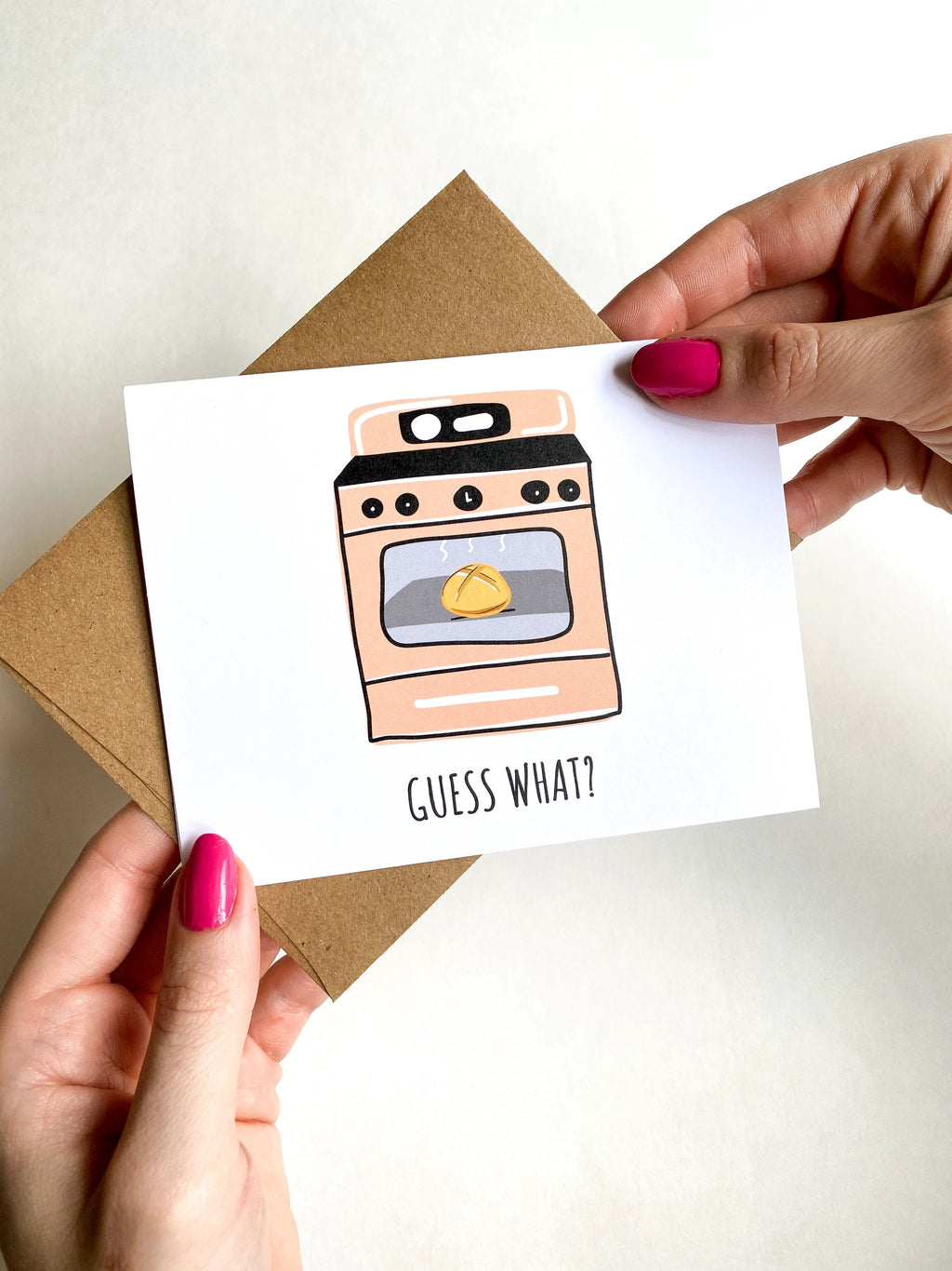Bun in the Oven Card Pregnancy Announcement Card, New Baby Card, New Mom by Five Dot Post