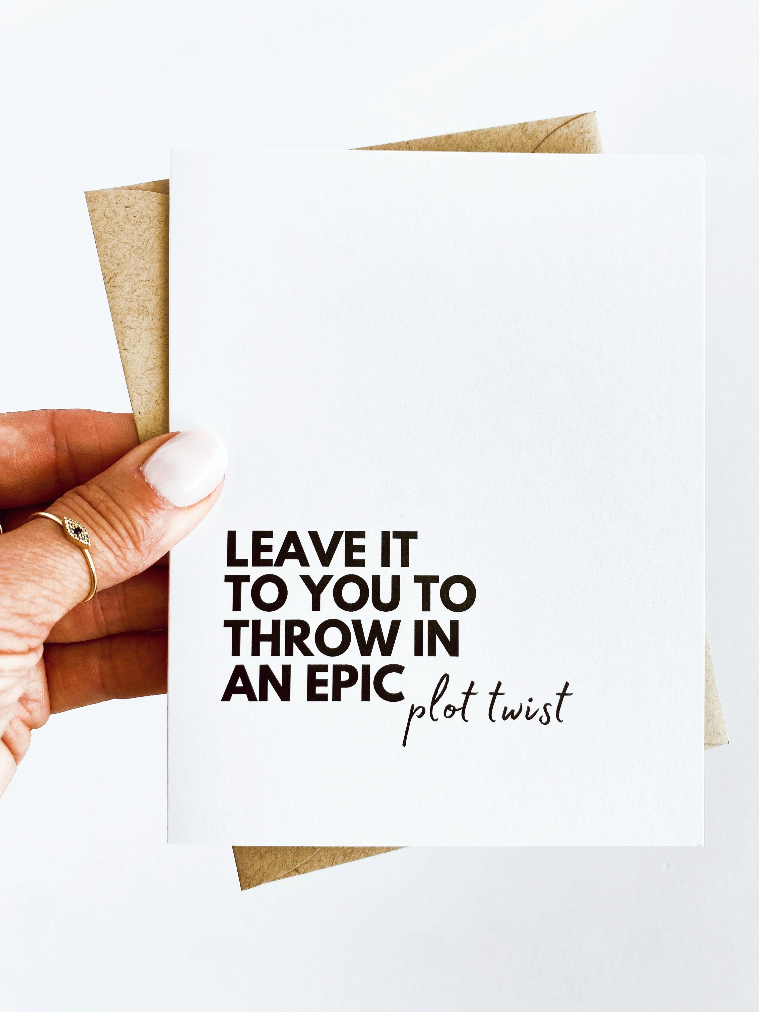 Epic Plot Twist Card for Friend Divorce, Breakup, Pregnancy Card, Love You Card
