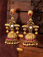Aadita Gold-Toned Geometric Jhumkas Earrings Aadita La Vie Bien Aadita Gold-Toned Geometric Jhumkas Earrings