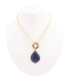 Abby Blue Lapis Golden Pendant Necklace by Barse Jewelry