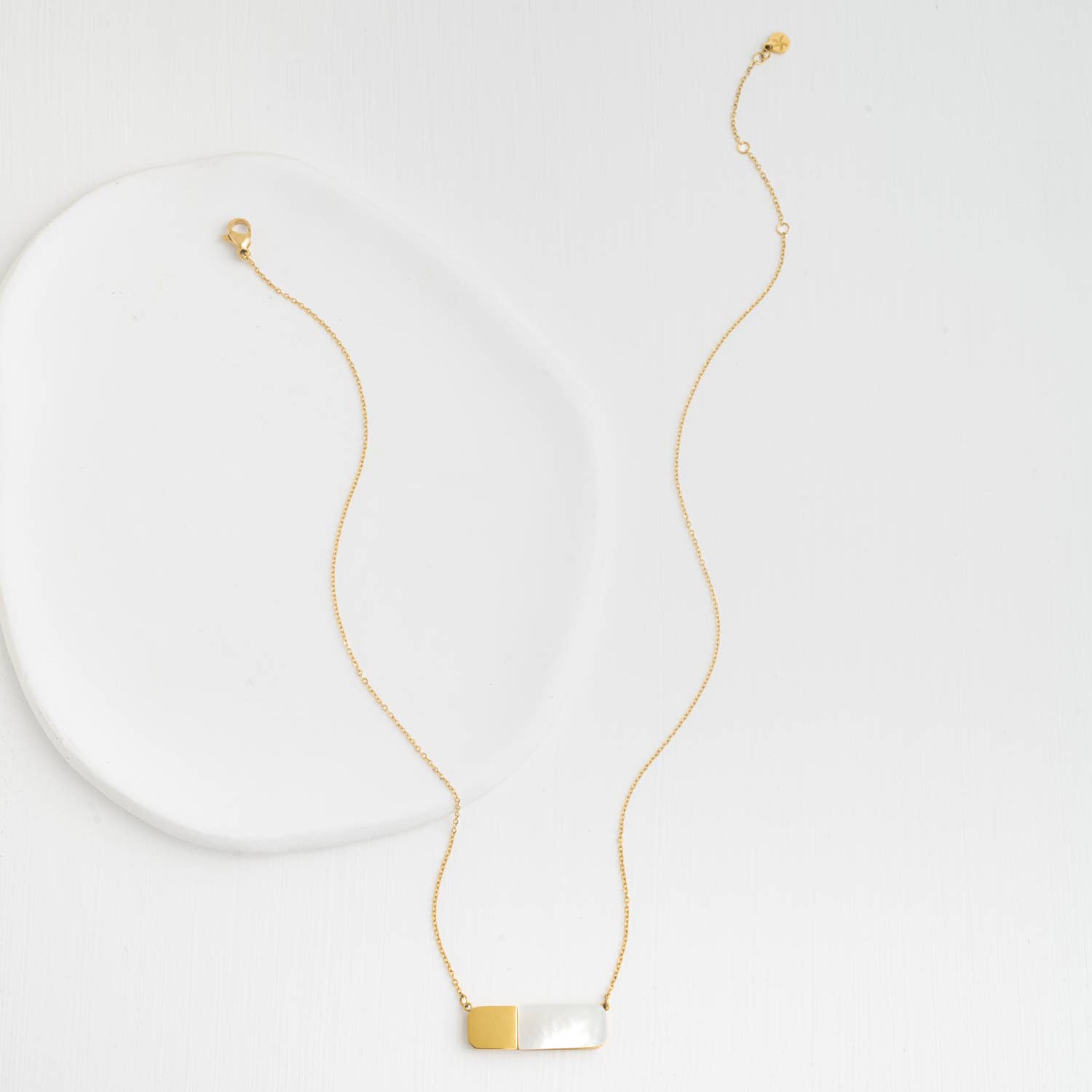 Courage Light and Gold Mother of Pearl Necklace