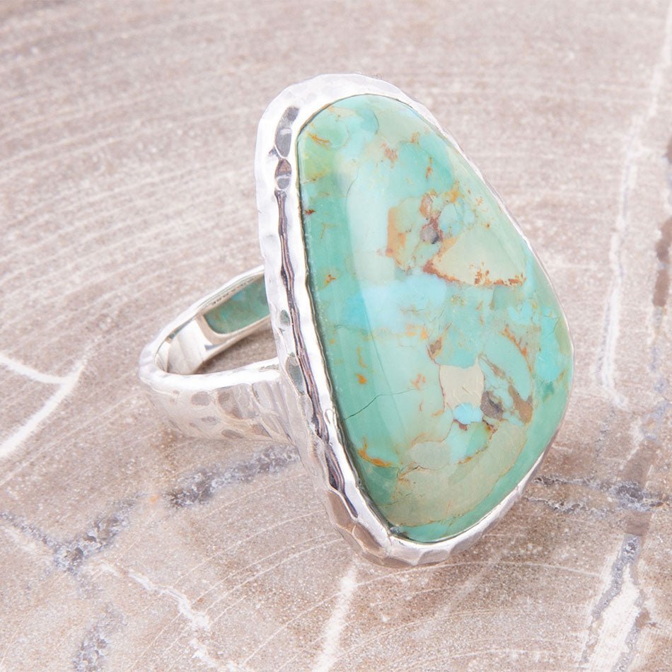 Abstract Blue Turquoise and Sterling Silver Ring Rings La Vie Bien Abstract Blue Turquoise and Sterling Silver Ring