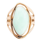 Abstract Green Chrysoprase and Golden Ring by Barse Jewelry