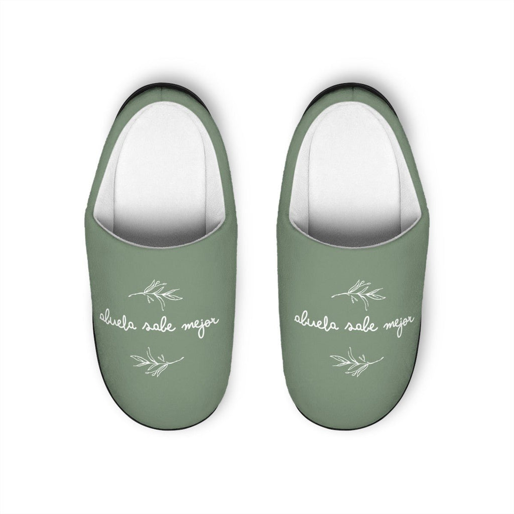 Abuela sabe mejor sage green slippers for Spanish gifting, Spanish gifting Womens Indoor Slippers Slippers La Vie Bien Abuela sabe mejor sage green slippers for Spanish gifting, Spanish gifting Womens Indoor Slippers