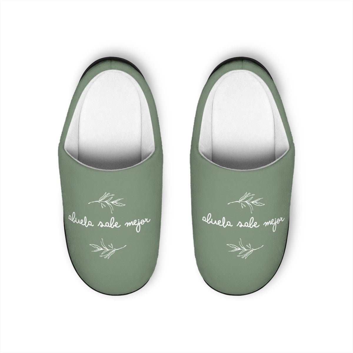 Abuela sabe mejor sage green slippers for Spanish gifting, Spanish gifting Womens Indoor Slippers Slippers La Vie Bien Abuela sabe mejor sage green slippers for Spanish gifting, Spanish gifting Womens Indoor Slippers