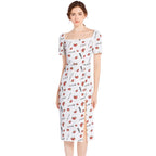 Japanese いちご strawberry Split Thigh Midi Bodycon Dress