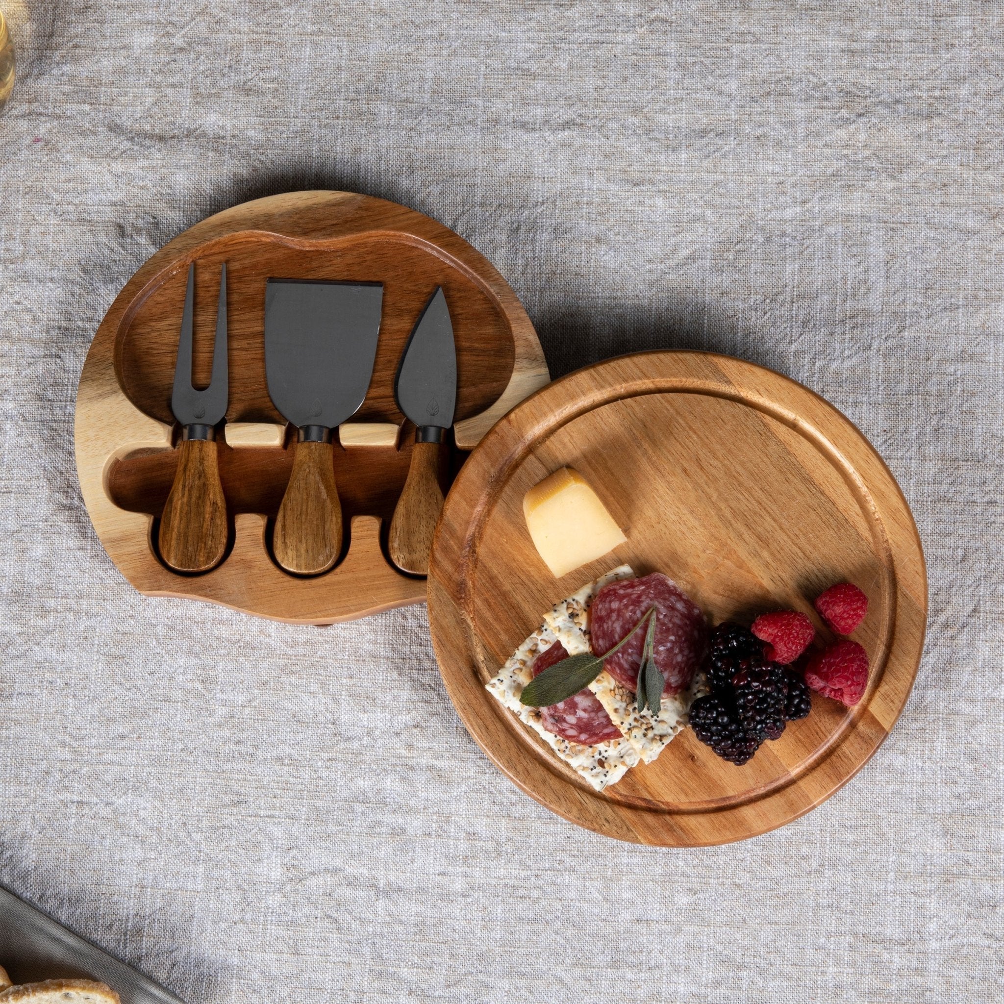 Acacia Brie Cheese Cutting Board & Tools Set Core La Vie Bien Acacia Brie Cheese Cutting Board & Tools Set