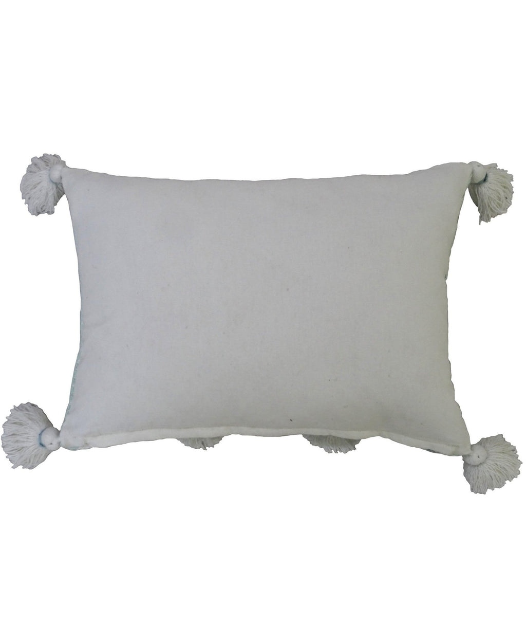 Accent Pillow with Large Poms and Corner Tassels 14" x 20" with Insert Throw Pillow La Vie Bien Accent Pillow with Large Poms and Corner Tassels 14" x 20" with Insert