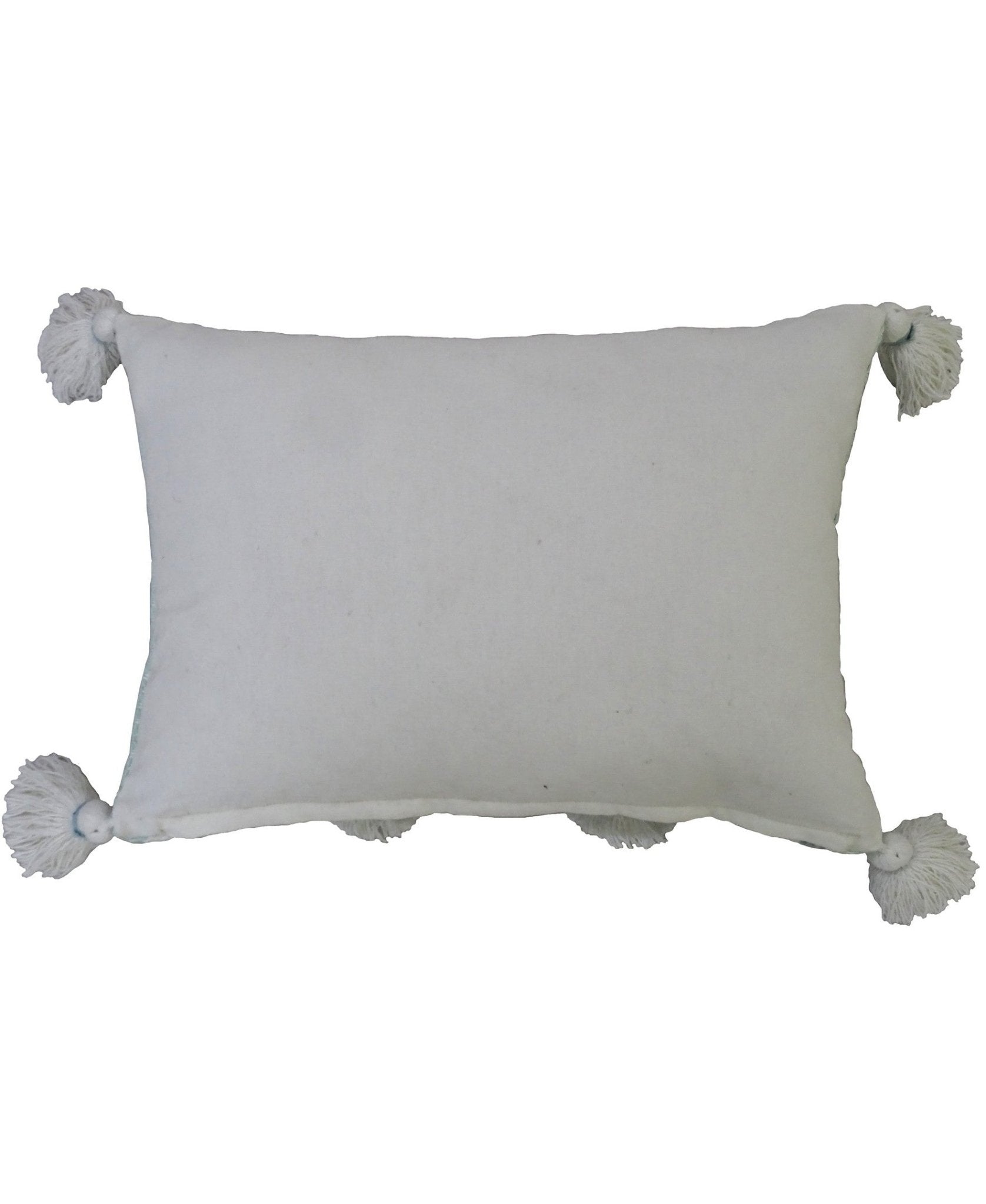 Accent Pillow with Large Poms and Corner Tassels 14" x 20" with Insert Throw Pillow La Vie Bien Accent Pillow with Large Poms and Corner Tassels 14" x 20" with Insert