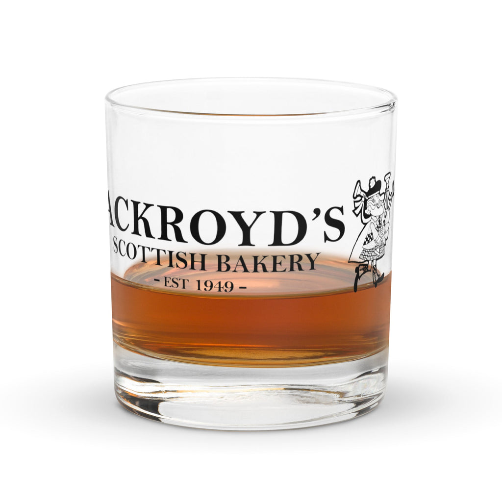 Ackroyd's Bagpiper Logo Rocks glass