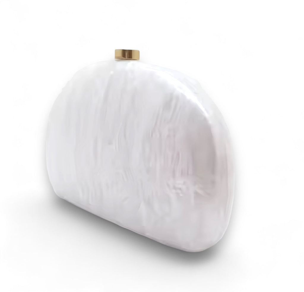 Acrylic Clutch or Crossbody Handbag - White Handbag La Vie Bien Acrylic Clutch or Crossbody Handbag - White