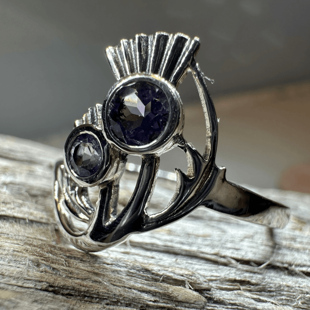 Adairia Scottish Thistle Amethyst Ring in Sterling Silver Ring La Vie Bien Adairia Scottish Thistle Amethyst Ring in Sterling Silver