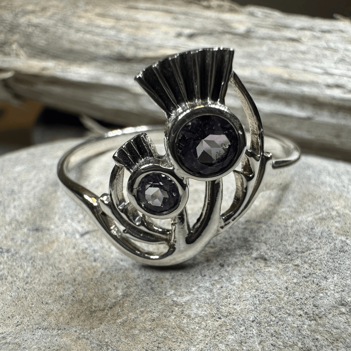 Adairia Scottish Thistle Amethyst Ring in Sterling Silver Ring La Vie Bien Adairia Scottish Thistle Amethyst Ring in Sterling Silver