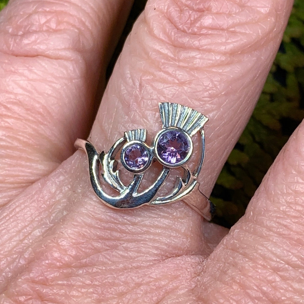 Adairia Scottish Thistle Amethyst Ring in Sterling Silver Ring La Vie Bien Adairia Scottish Thistle Amethyst Ring in Sterling Silver