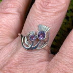 Adairia Scottish Thistle Amethyst Ring in Sterling Silver Ring La Vie Bien Adairia Scottish Thistle Amethyst Ring in Sterling Silver