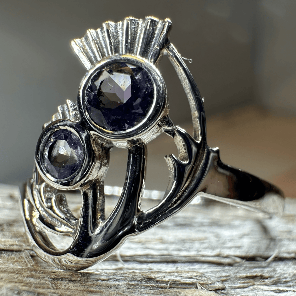Adairia Scottish Thistle Amethyst Ring in Sterling Silver Ring La Vie Bien Adairia Scottish Thistle Amethyst Ring in Sterling Silver