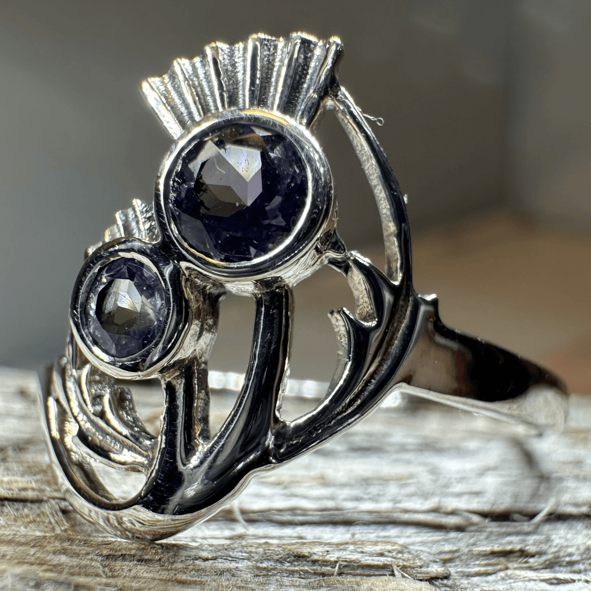 Adairia Scottish Thistle Amethyst Ring in Sterling Silver Ring La Vie Bien Adairia Scottish Thistle Amethyst Ring in Sterling Silver