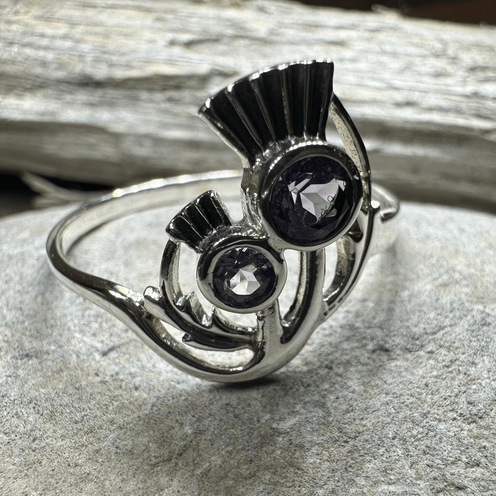 Adairia Scottish Thistle Amethyst Ring in Sterling Silver Ring La Vie Bien Adairia Scottish Thistle Amethyst Ring in Sterling Silver