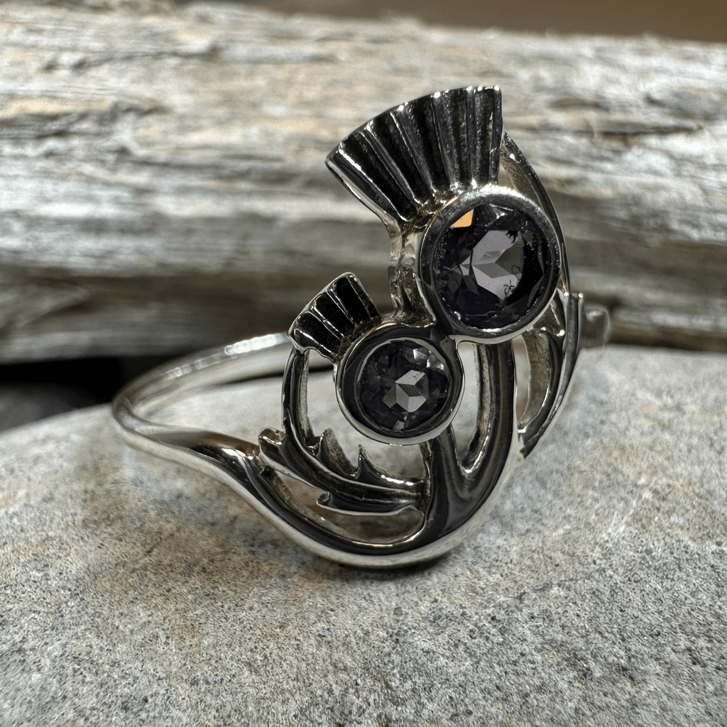Adairia Scottish Thistle Amethyst Ring in Sterling Silver Ring La Vie Bien Adairia Scottish Thistle Amethyst Ring in Sterling Silver