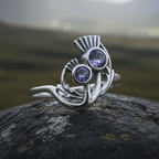Adairia Scottish Thistle Amethyst Ring in Sterling Silver Ring La Vie Bien Adairia Scottish Thistle Amethyst Ring in Sterling Silver