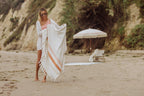 Oceanside Sunset Stripe Cotton Beach Blanket by Beach State