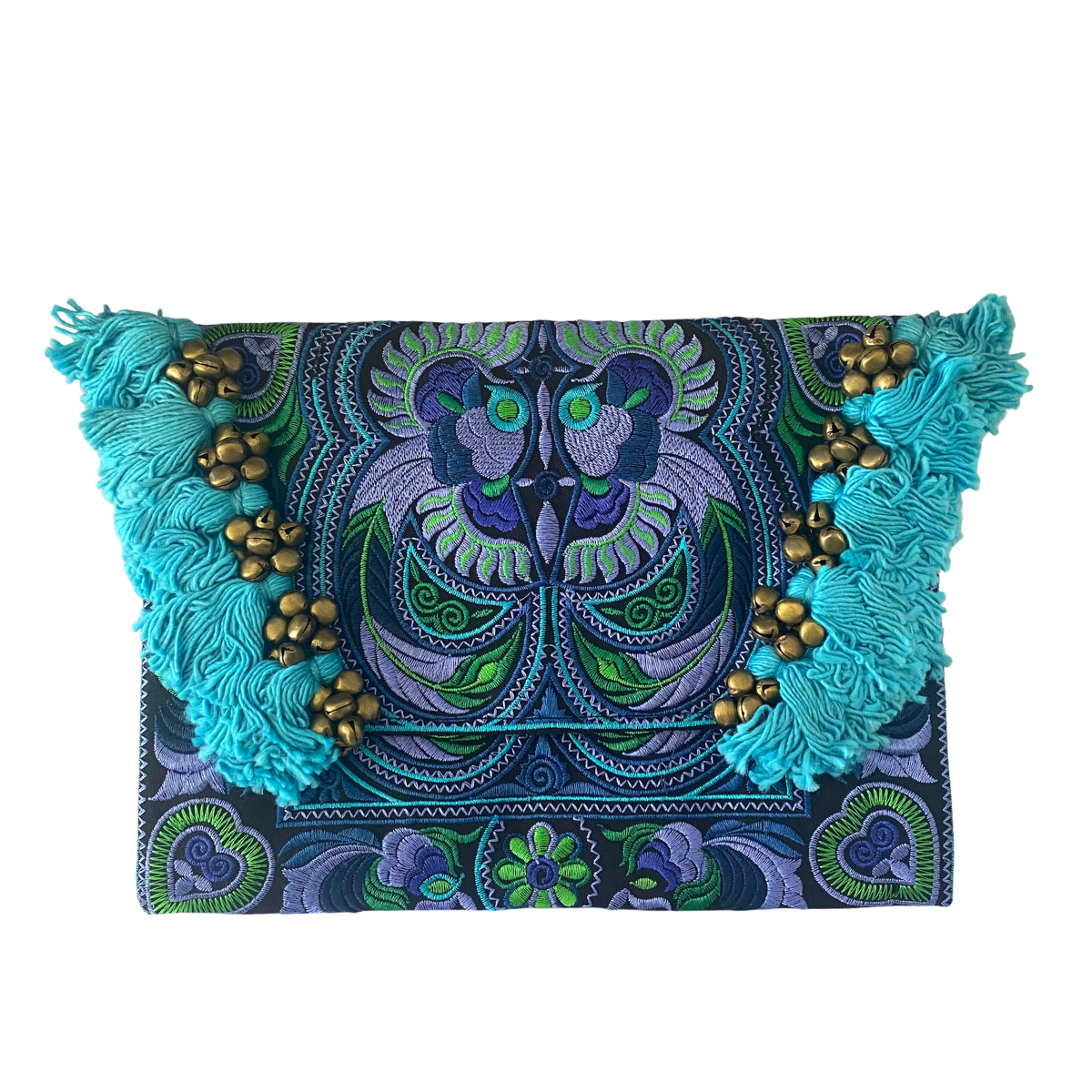 Adelita Embroidered Bird Boho Clutch iPad | Tablet Bag - Thailand Bags La Vie Bien Adelita Embroidered Bird Boho Clutch iPad | Tablet Bag - Thailand