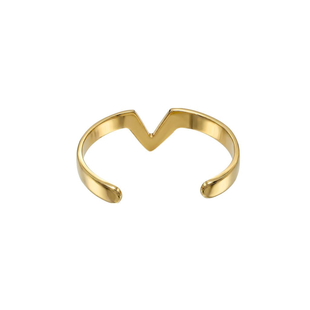 Adjustable Brass Open V-Shaped Cuff Bracelet - Nyeupe Bracelets La Vie Bien Adjustable Brass Open V-Shaped Cuff Bracelet - Nyeupe