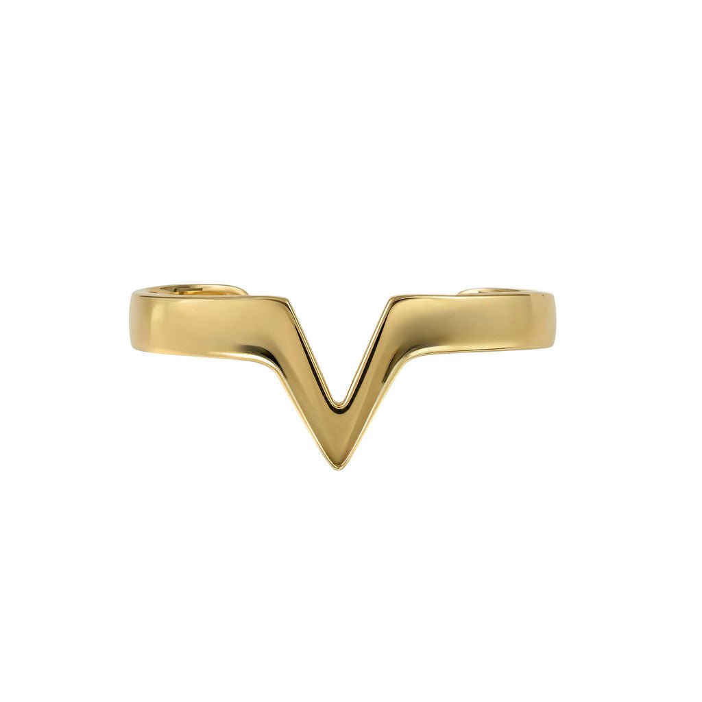 Adjustable Brass Open V-Shaped Cuff Bracelet - Nyeupe Bracelets La Vie Bien Adjustable Brass Open V-Shaped Cuff Bracelet - Nyeupe
