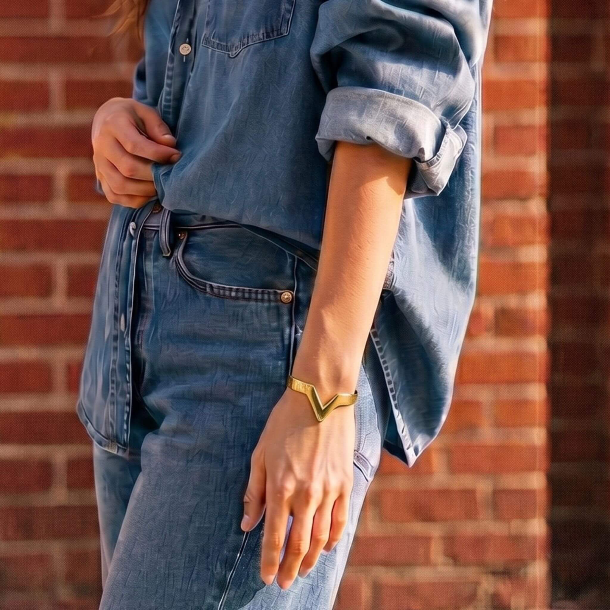 Adjustable Brass Open V-Shaped Cuff Bracelet - Nyeupe Bracelets La Vie Bien Adjustable Brass Open V-Shaped Cuff Bracelet - Nyeupe