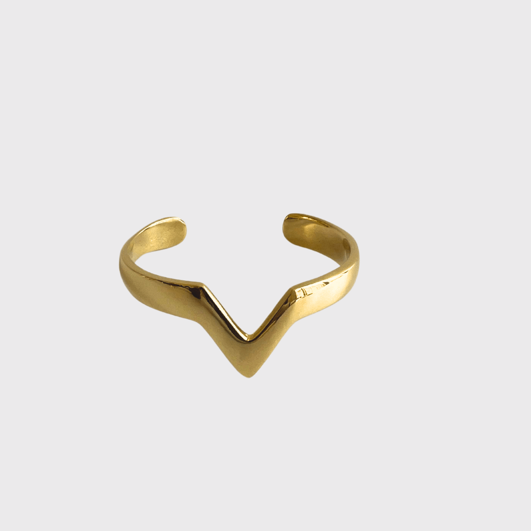 Adjustable Brass Open V - Shaped Cuff Bracelet - Nyeupe Bracelets La Vie Bien Adjustable Brass Open V - Shaped Cuff Bracelet - Nyeupe
