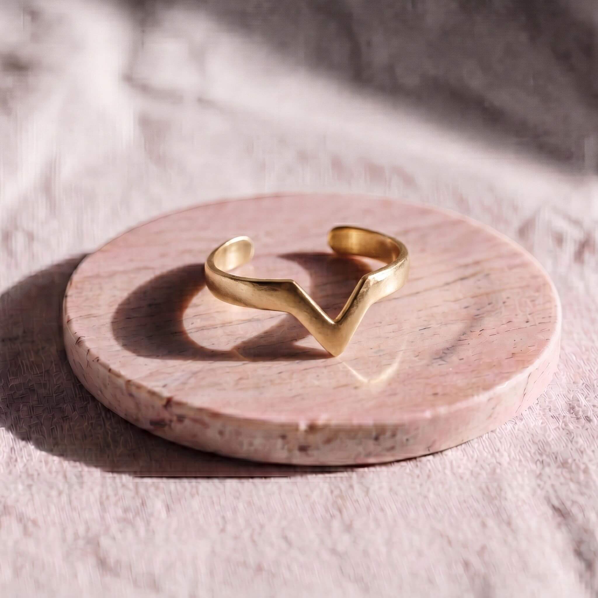 Adjustable Brass Open V-Shaped Cuff Bracelet - Nyeupe Bracelets La Vie Bien Adjustable Brass Open V-Shaped Cuff Bracelet - Nyeupe