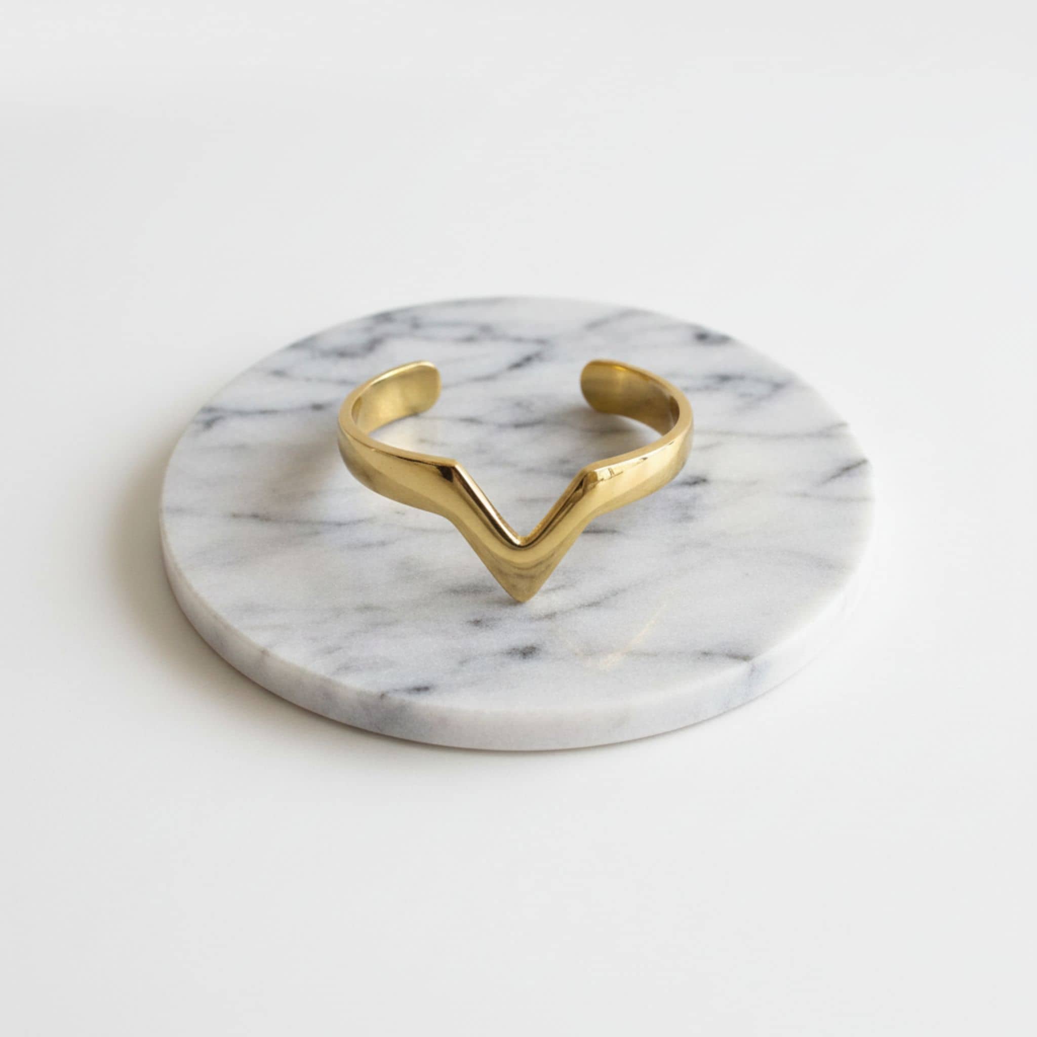 Adjustable Brass Open V - Shaped Cuff Bracelet - Nyeupe Bracelets La Vie Bien Adjustable Brass Open V - Shaped Cuff Bracelet - Nyeupe
