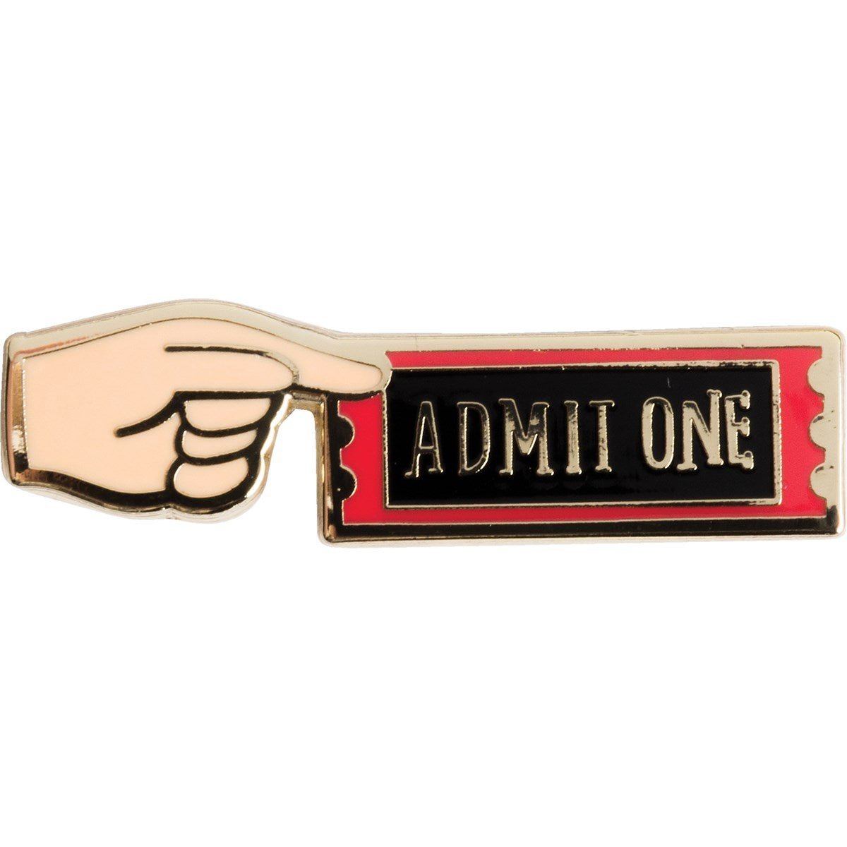 "Admit One" Carnival Ticket Enamel Pin on Gift Card Pins La Vie Bien "Admit One" Carnival Ticket Enamel Pin on Gift Card