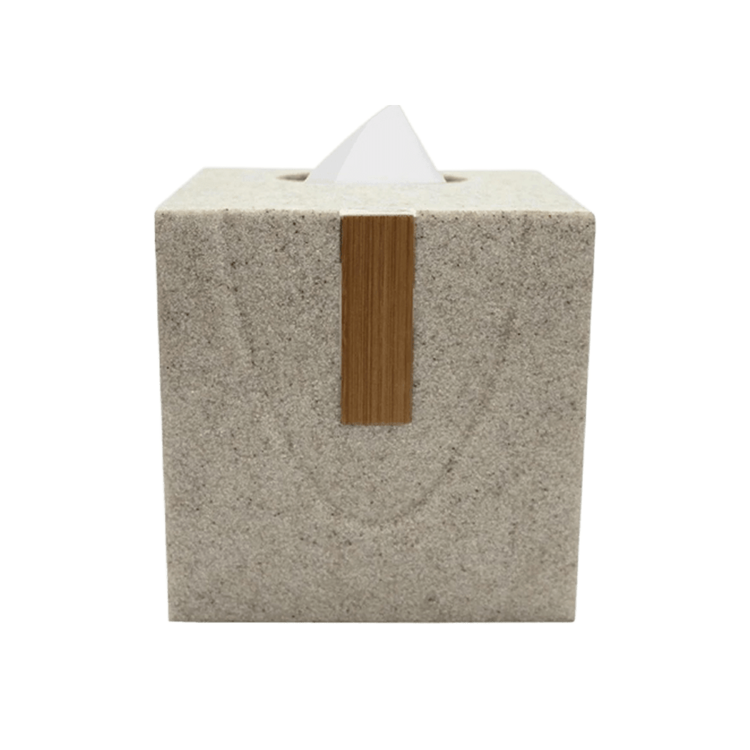 Adrian Resin and Wood Square Tissue Box