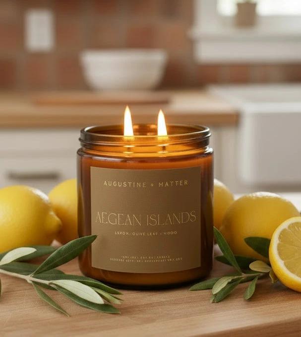 Aegean Islands - 12oz Soy Candle by Augustine + Matter Candle Studio LLC