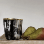 Afiya Brass Trimmed Horn Tumblers Canister La Vie Bien Afiya Brass Trimmed Horn Tumblers