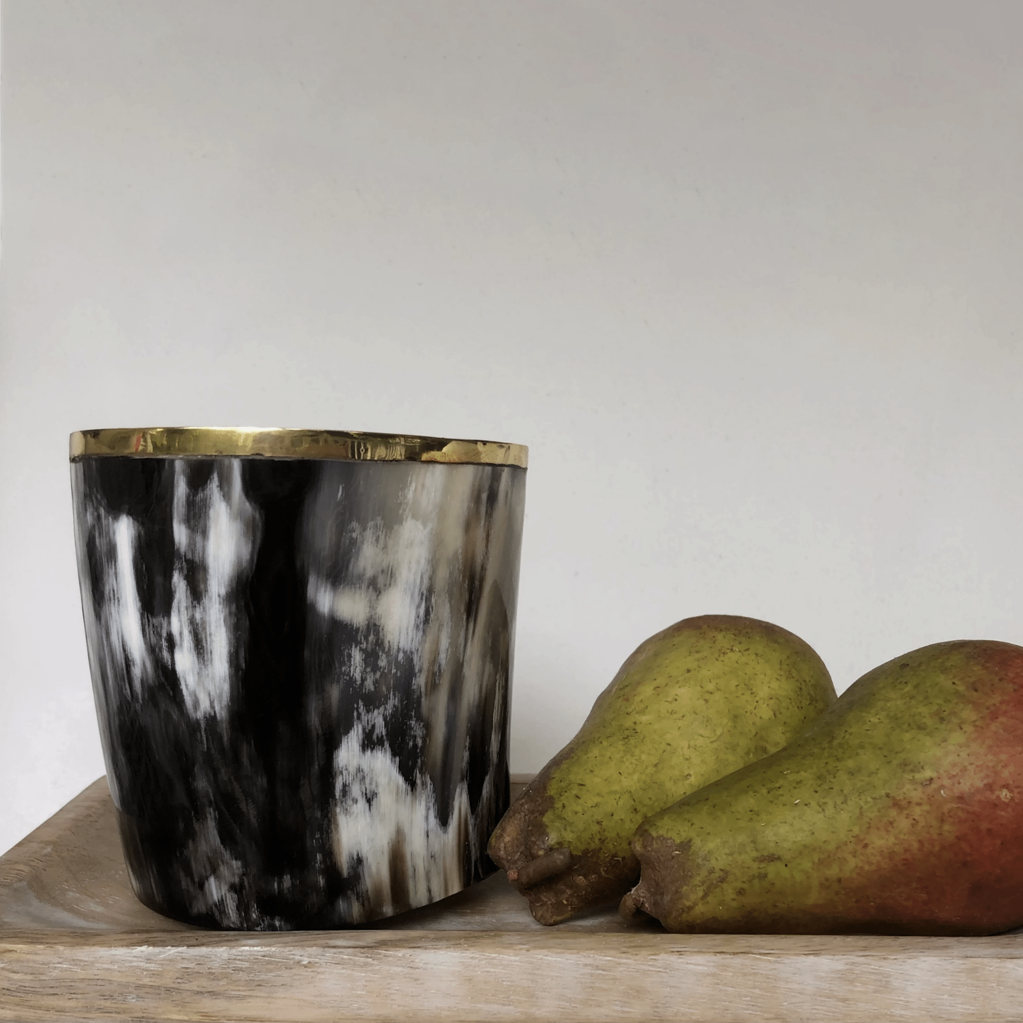 Afiya Brass Trimmed Horn Tumblers Canister La Vie Bien Afiya Brass Trimmed Horn Tumblers