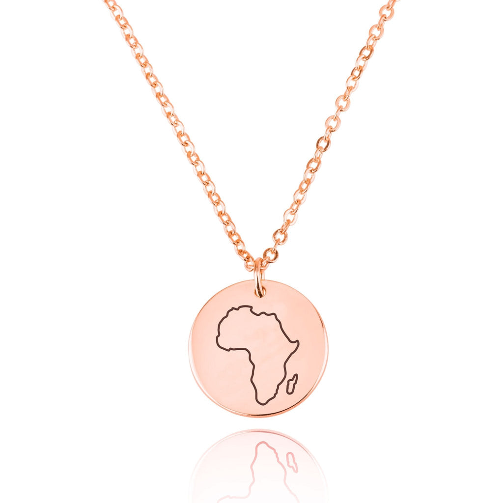 Africa Map Engraving Disc Necklace La Vie Bien Africa Map Engraving Disc Necklace