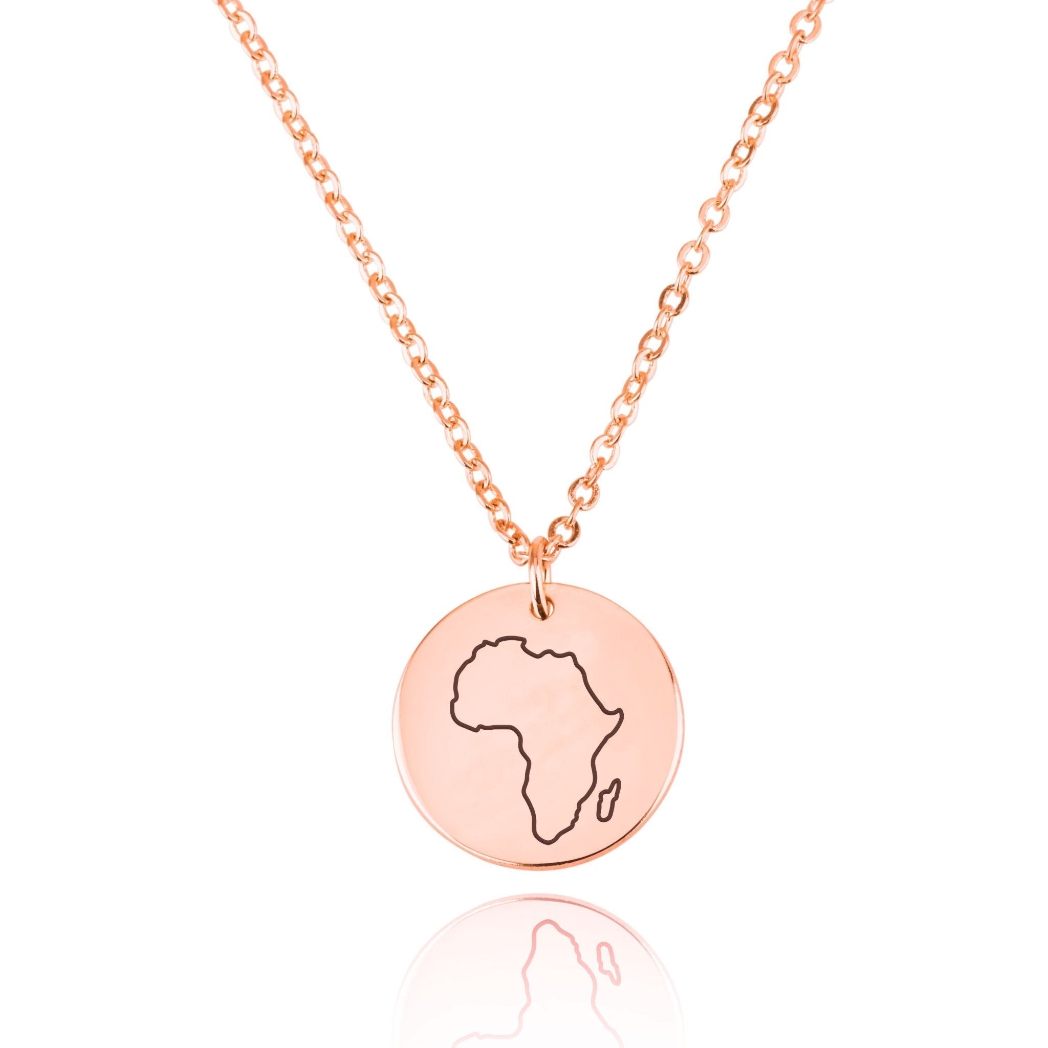 Africa Map Engraving Disc Necklace La Vie Bien Africa Map Engraving Disc Necklace
